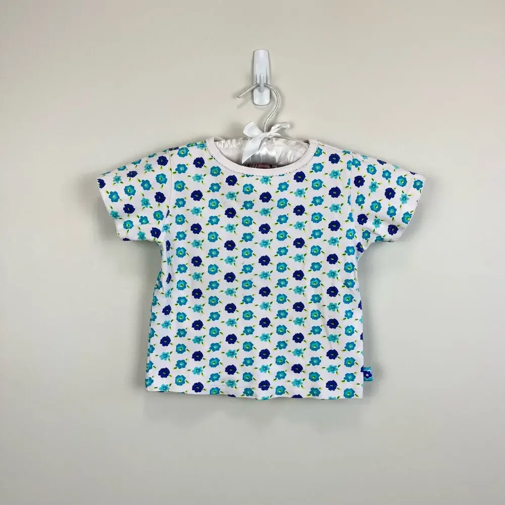 Vintage Gymboree Blue Floral Shirt Medium 3T/4T